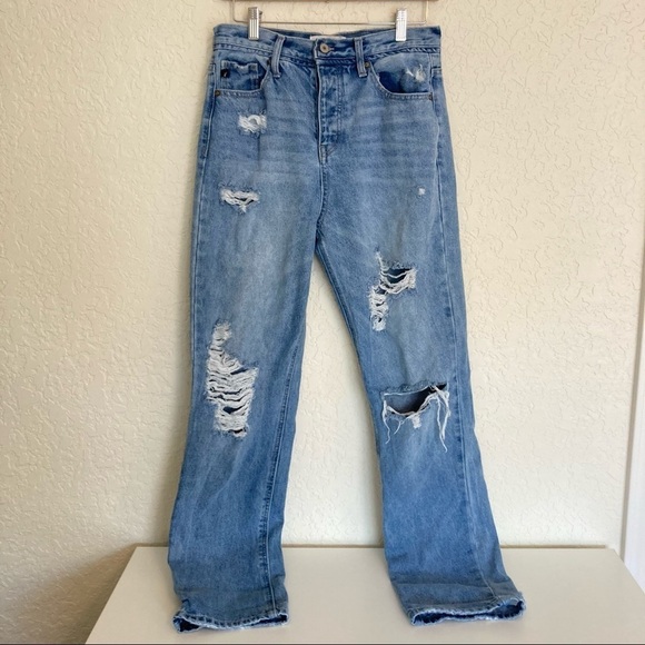 Kancan Estilo blue high waisted 4 button skinny jeans - Picture 1 of 12